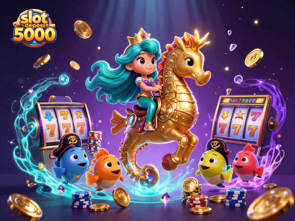Engage with exciting gameplay in our vibrant slot deposit 5000 casino illustration.