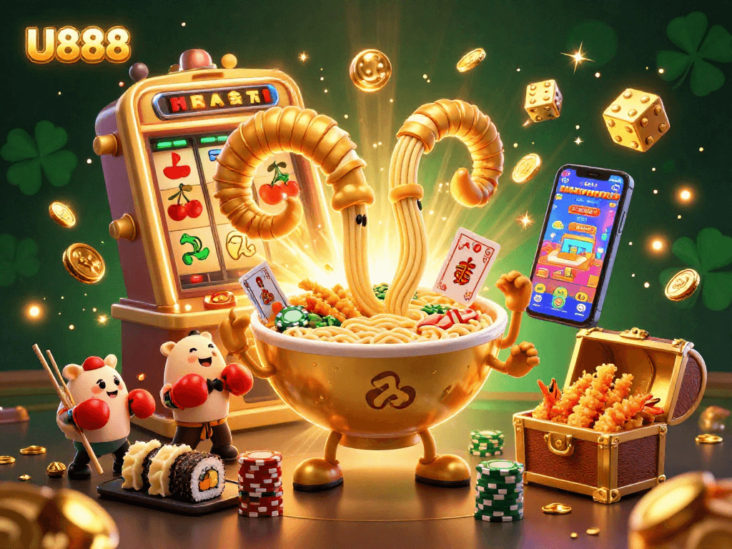 U888's slot machine experience brings winning thrills and jackpot excitement with colorful casino elements.