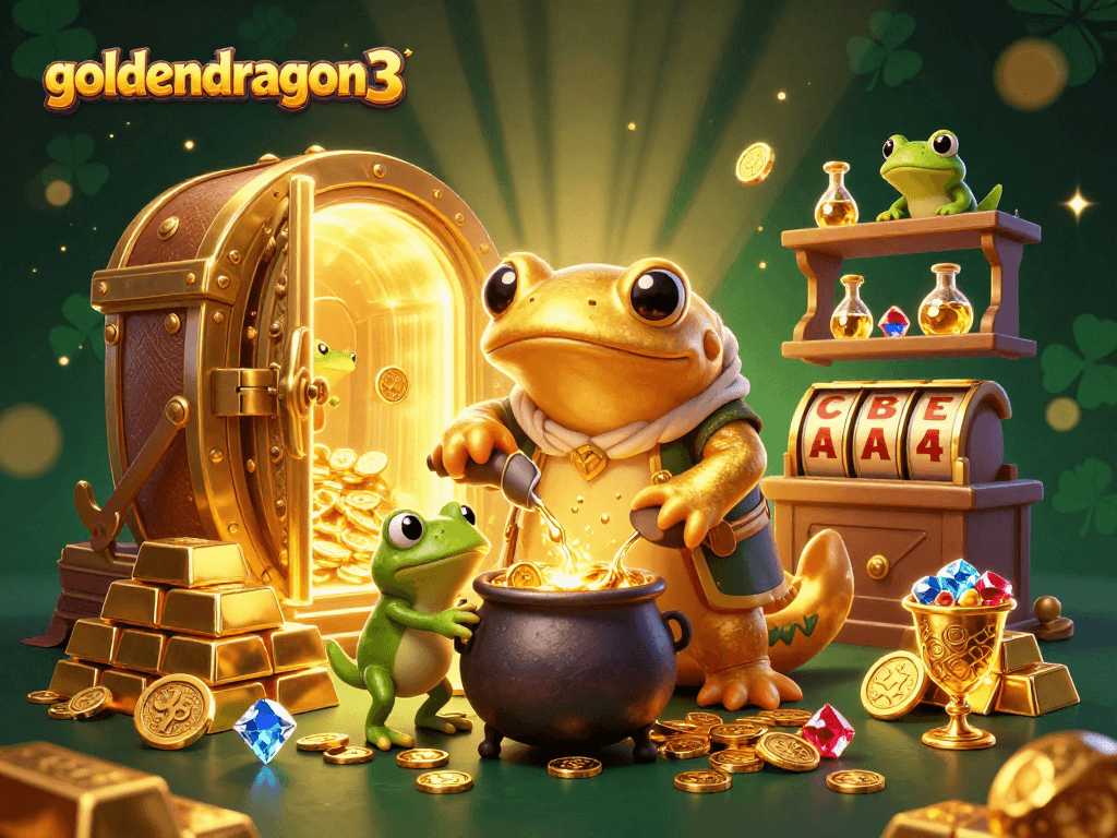 Experience exciting wins in goldendragon3 with a golden alchemist scene full of treasures and gaming elements.