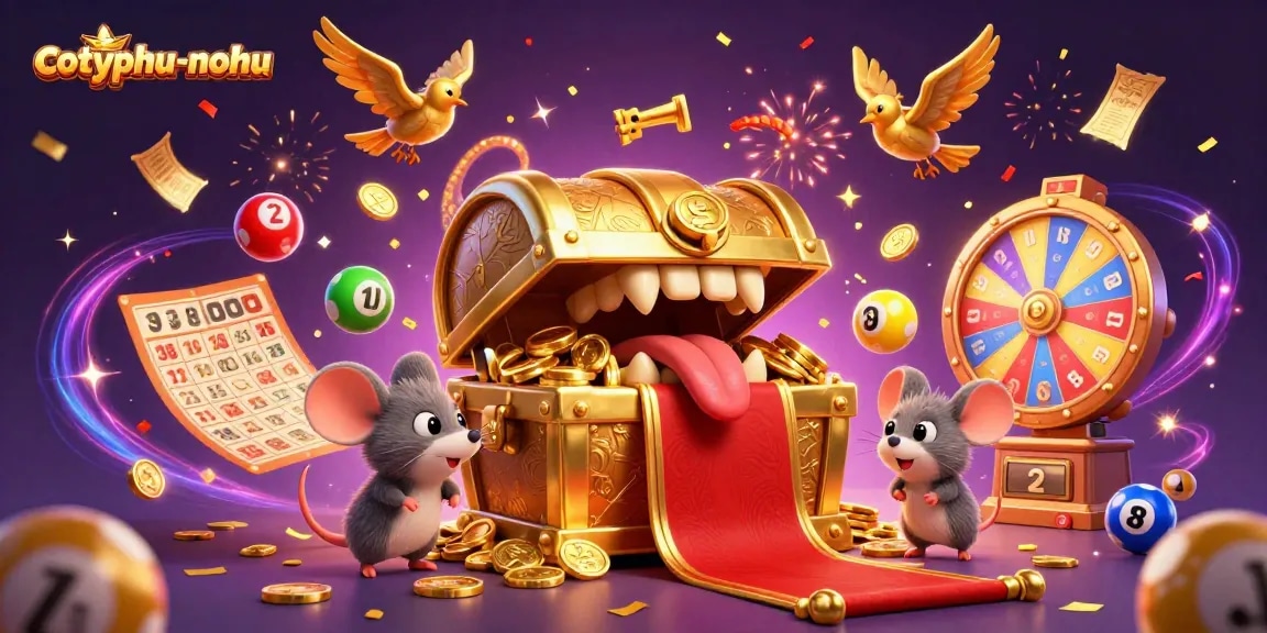 Cotyphu-nohu invites players to win big with exciting lottery games featuring vibrant elements.