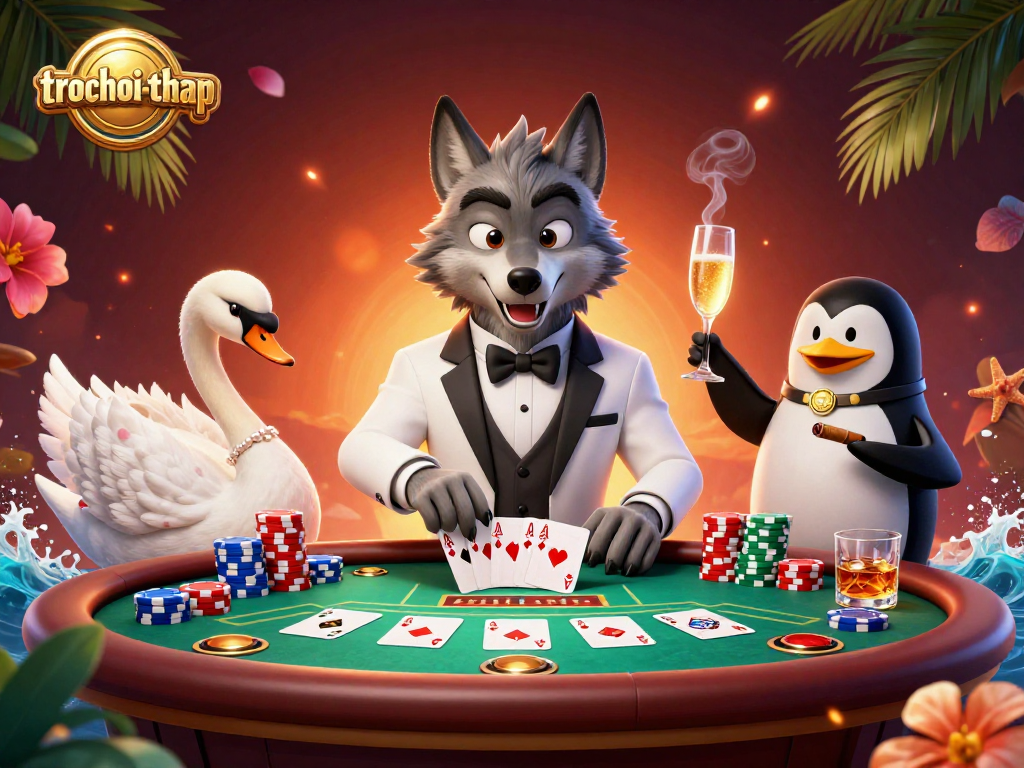 Experience thrilling gameplay in trochoi-thap, featuring vibrant characters and dynamic casino action.