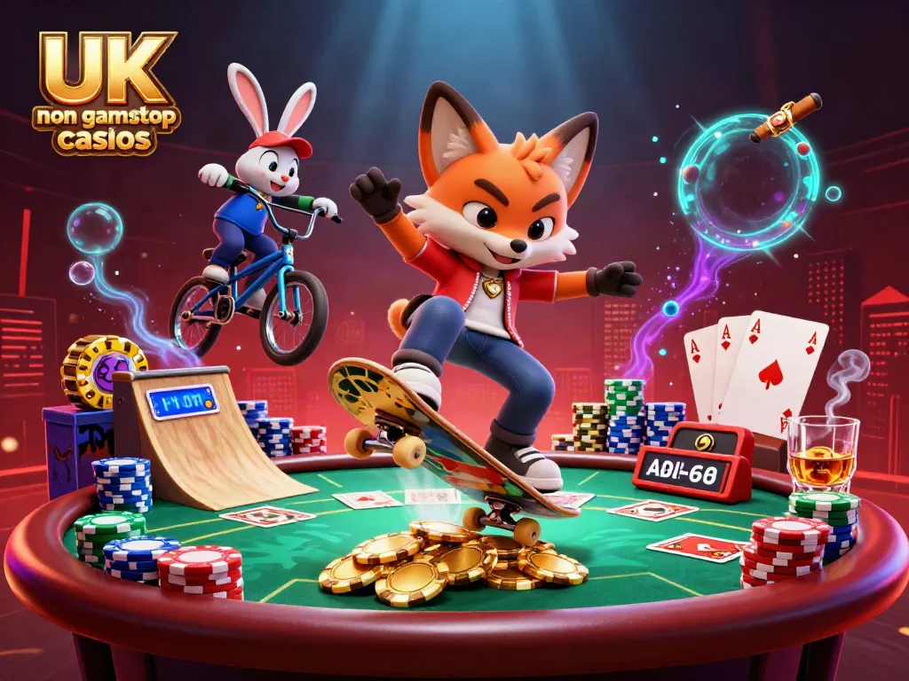 Experience the thrill at UK non gamstop casinos with vibrant gaming symbols and dynamic action.