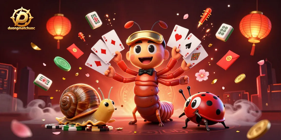 Experience duongmatchuoc's vibrant gameplay with 3D scenes featuring playful characters and cultural symbols.