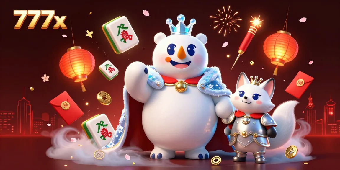 Engage with the vibrant 777x casino world featuring a magical scene with a frost king and his armored companion