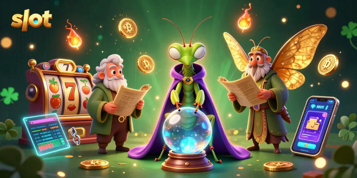 Putaran slot yang mempesona dengan elemen kasino, dikelilingi karakter 3D menarik.