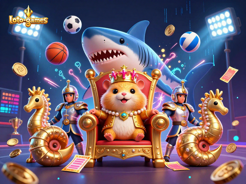 Engage with loto-games to witness a dynamic royal scene filled with sports-energy elements.