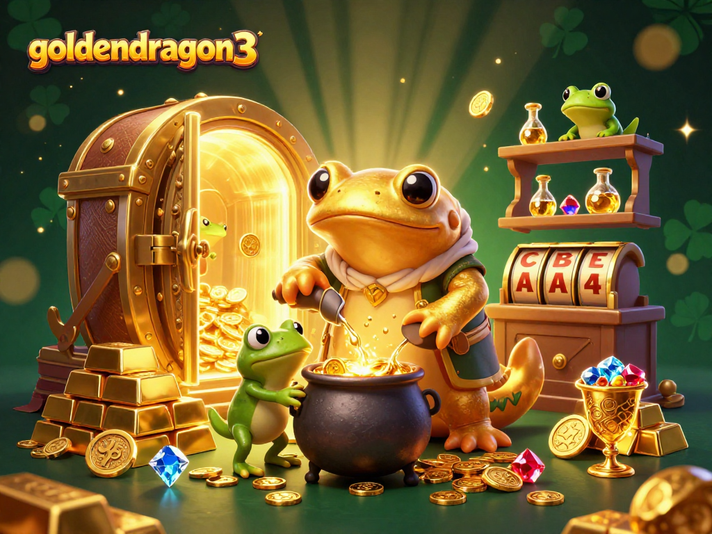 Experience exciting wins in goldendragon3 with a golden alchemist scene full of treasures and gaming elements.