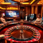View gamblers enjoying a premium gaming experience at RR88 link casino with roulette and slot machines.