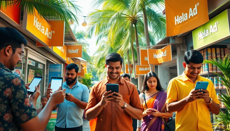 Engaging scene showcasing Hela Ad's vibrant marketplace with users browsing classified ads.