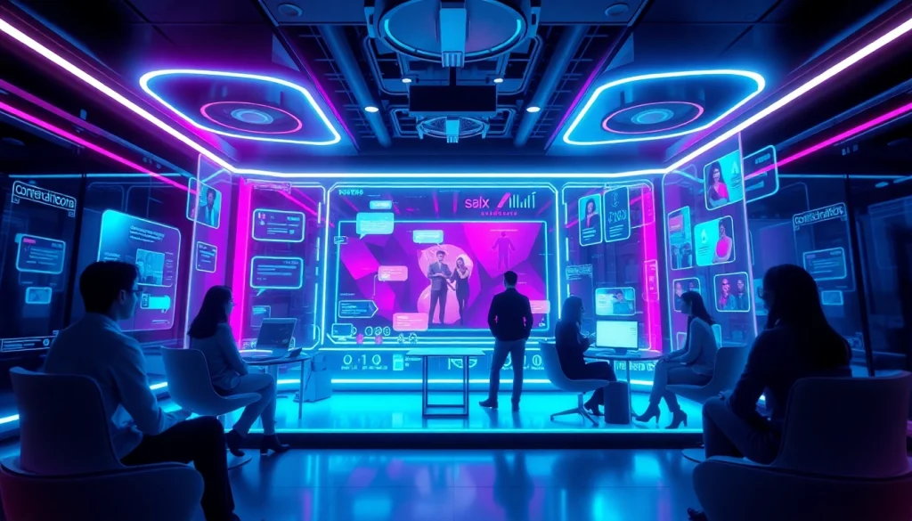 Engaging AI sex chat free environment showcasing vibrant digital interactions.