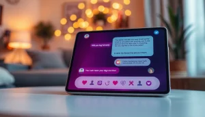 AI chatbot interface conversation about relationships and intimacy in a cozy setting, showcasing sex AI technology.