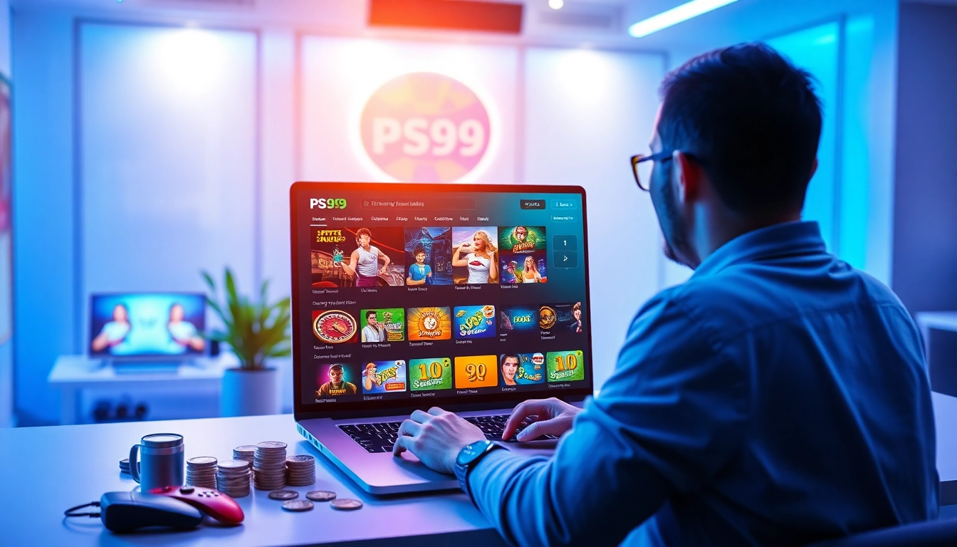 PS99 online gaming platform showcasing live casino and sports betting in a vibrant, engaging environment.