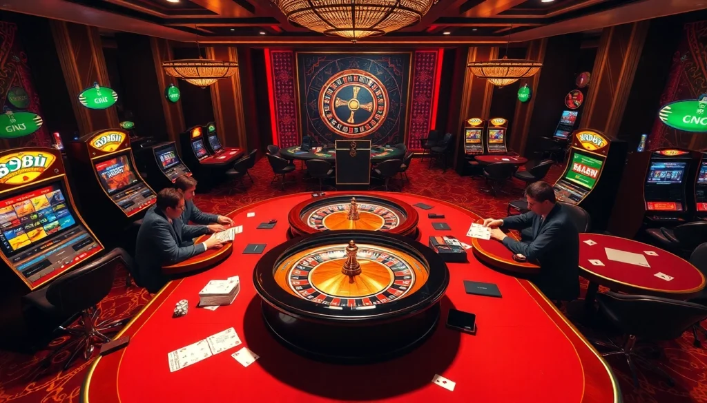 Players enjoying a thrilling game of poker at a luxurious casino setting showcasing the brand 88i.
