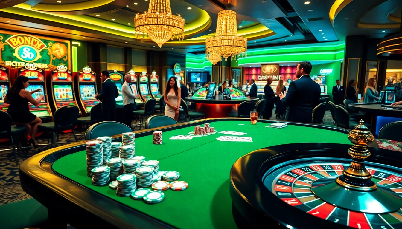 Engage in exciting gameplay at c54.gb.net with vibrant casino tables, poker chips, and slot machines.