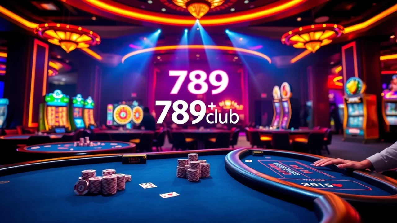 Experience an exciting night at 789club with vibrant tables and gleaming poker chips.