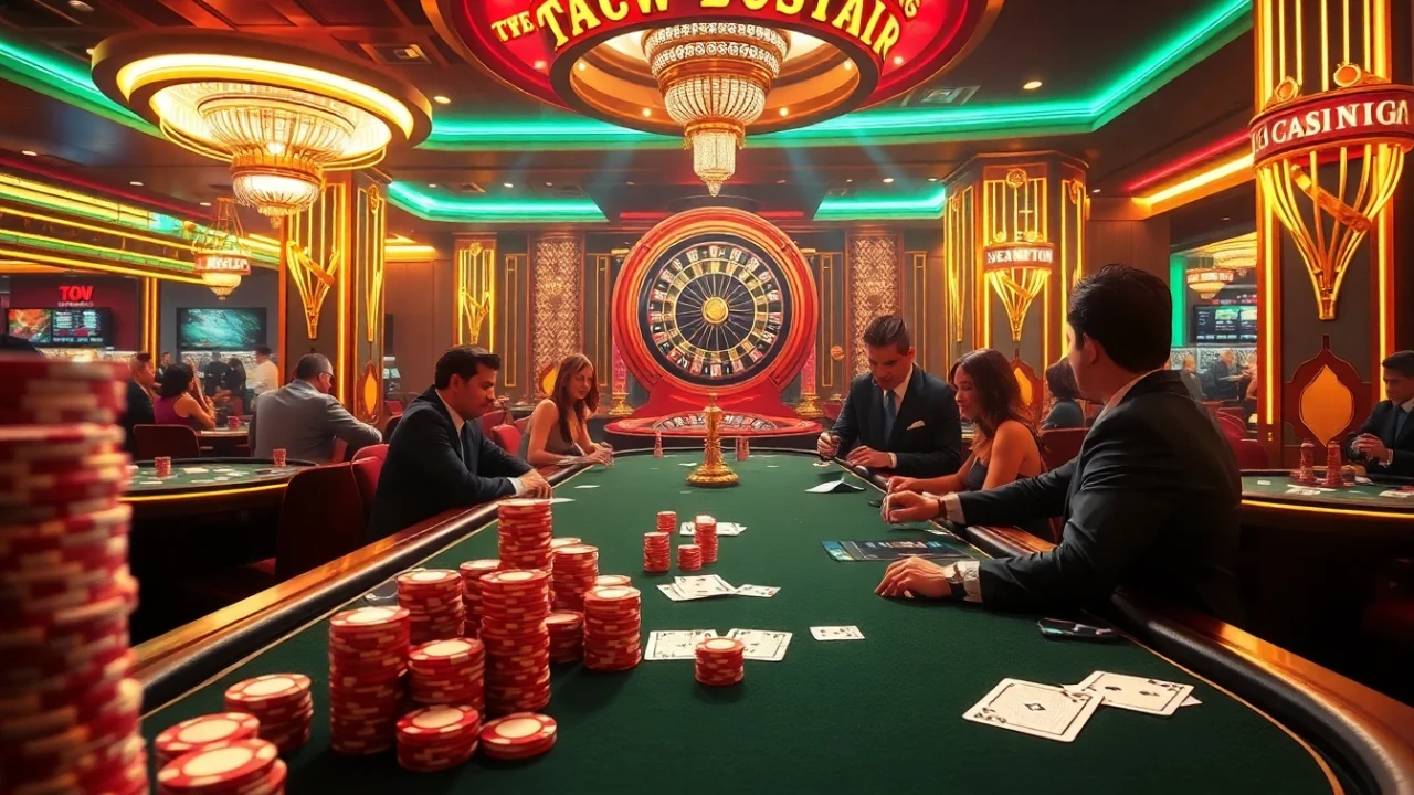 Experience the thrill of 13 Win at an upscale casino, featuring intense poker gameplay and luxurious ambiance.