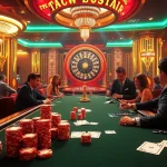 Experience the thrill of 13 Win at an upscale casino, featuring intense poker gameplay and luxurious ambiance.