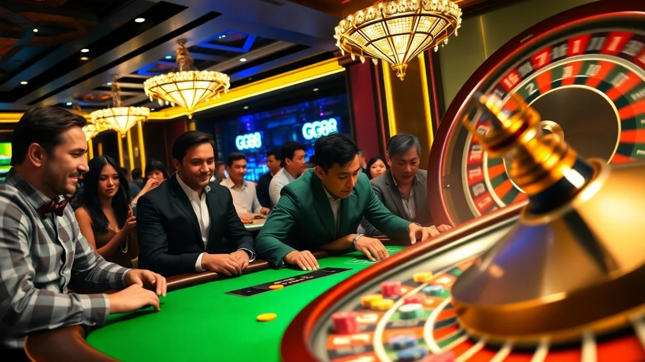 Experience the excitement of GG88 gaming at a high-stakes poker table.