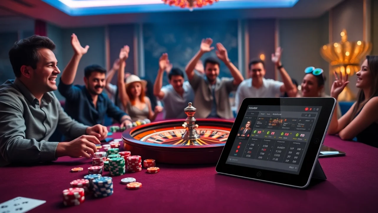 Experience the thrill of "say88 nhà cái" with lively gaming action at a casino table.