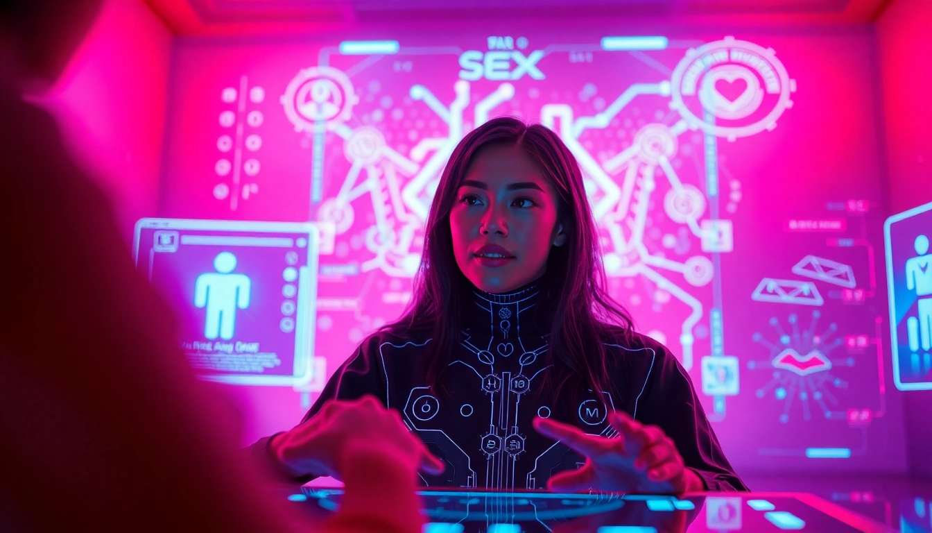 Engaging visual of an interactive sex AI interface showcasing a digital avatar in intimate conversation.