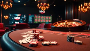 Engaging scene of MK 8 poker table with chips and cards appealing to gamblers.