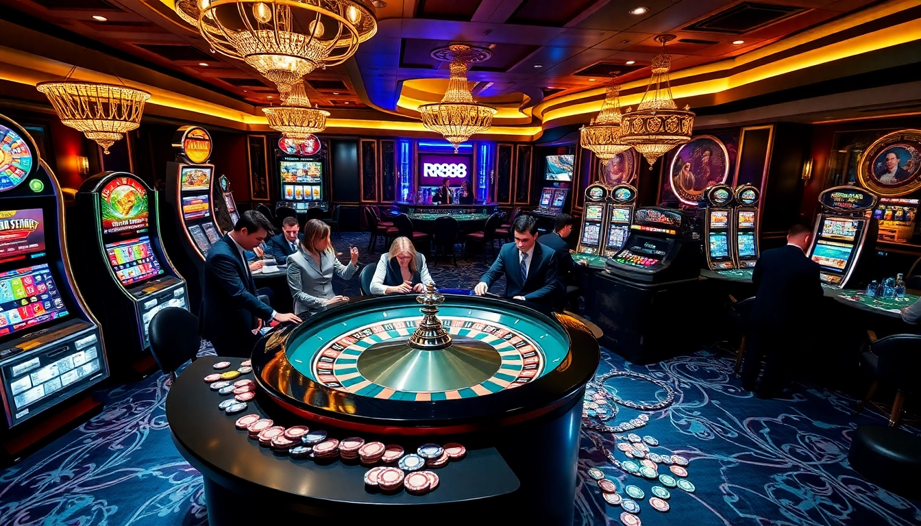 Experience the excitement of RR88 with thrilling casino games at a vibrant roulette table.