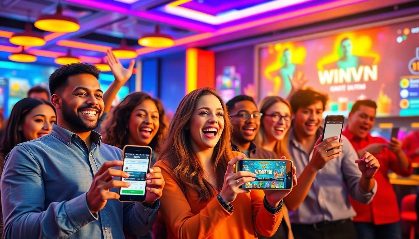 Experience online betting with WINVN88.live, showcasing diverse players engaged in exciting gameplay.