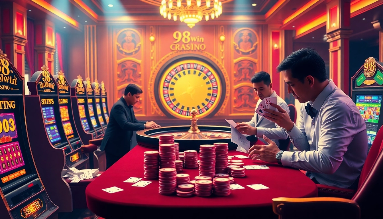 Experience thrilling gameplay at 98win with luxurious casino elements and high-stakes excitement.