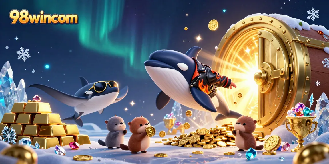 Experience excitement and winning with 98wincom's vibrant casino-themed digital illustration.