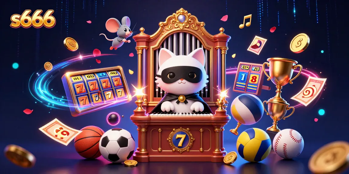 S666 captivates players with dynamic casino excitement, showcasing slot reels amidst a vibrant 3D scene.