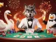 Engage in thrilling baccarat action at 789WIN COM with a debonair wolf and elegant swan.