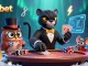 Experience the elegance of shbet as a stylish panther deals cards in a vibrant casino scene.