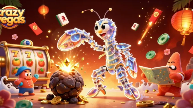 Win jackpots and prizes at crazyvegas with this vibrant 3D casino-inspired illustration of a galactic samurai